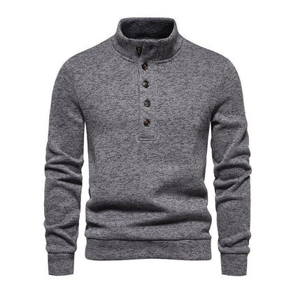 Xenon | Casual henley knoop trui met staande kraag