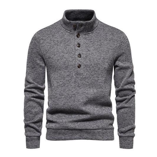 Xenon | Casual henley knoop trui met staande kraag