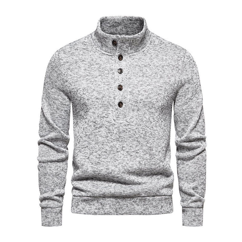 Xenon | Casual henley knoop trui met staande kraag