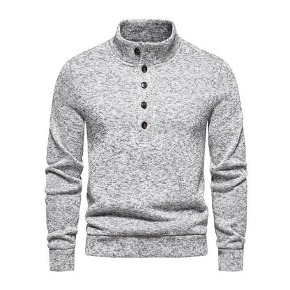 Xenon | Casual henley knoop trui met staande kraag