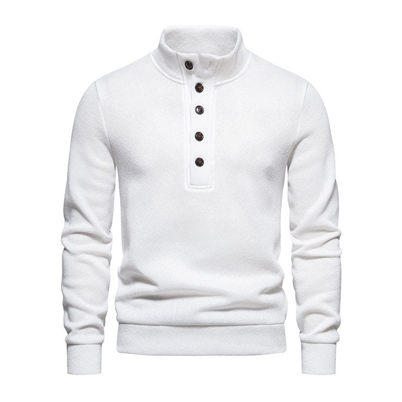 Xenon | Casual henley knoop trui met staande kraag