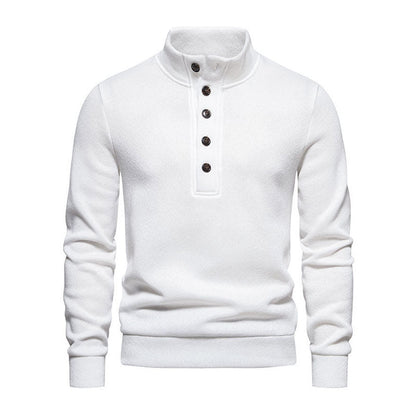 Xenon | Casual henley knoop trui met staande kraag