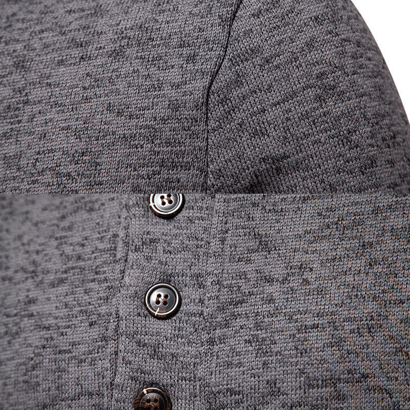 Xenon | Casual henley knoop trui met staande kraag