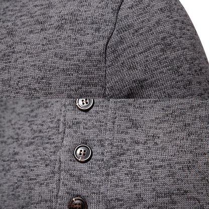 Xenon | Casual henley knoop trui met staande kraag