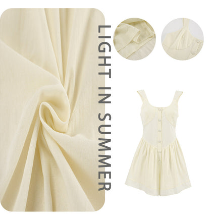 Cameron | Vierkante hals knoop naar beneden losse romper