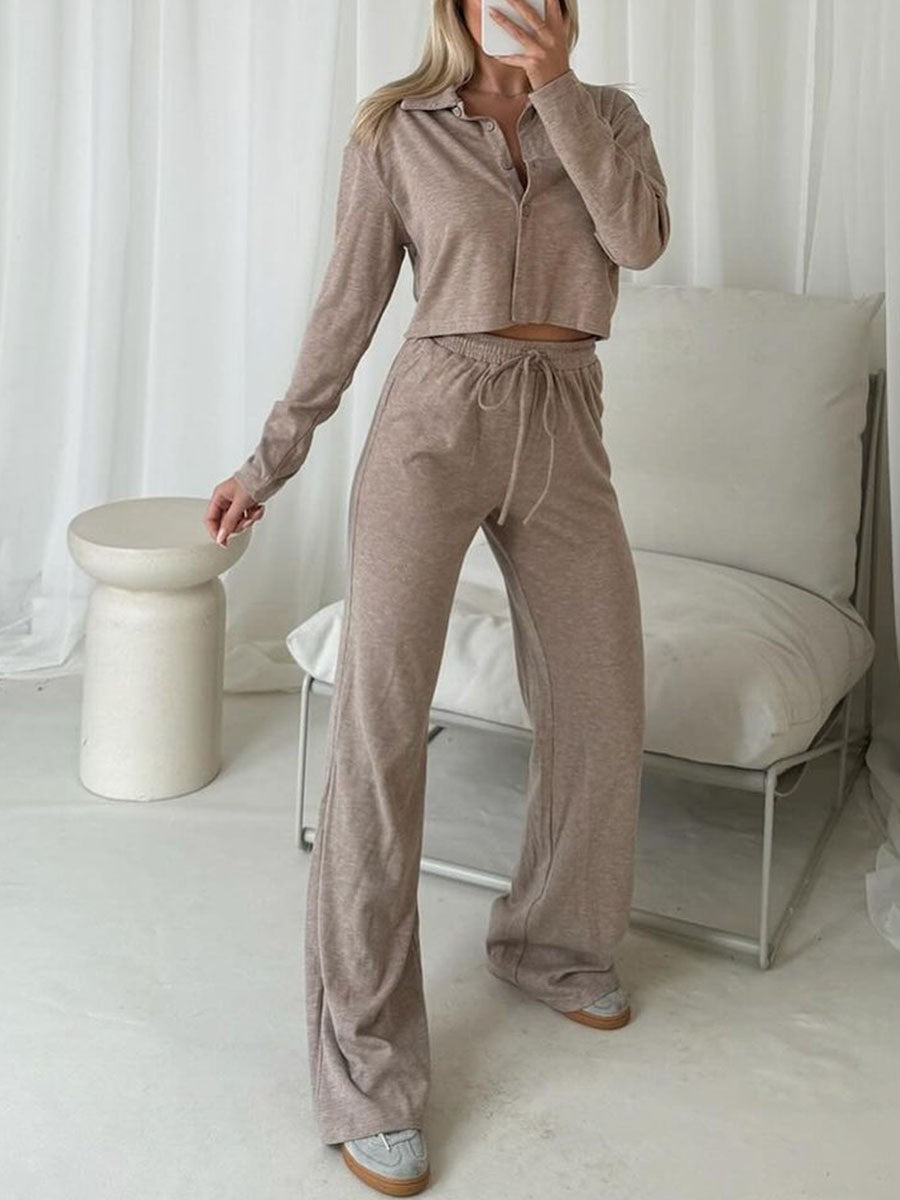 Ilona | Casual bijgesneden overhemd en broek set