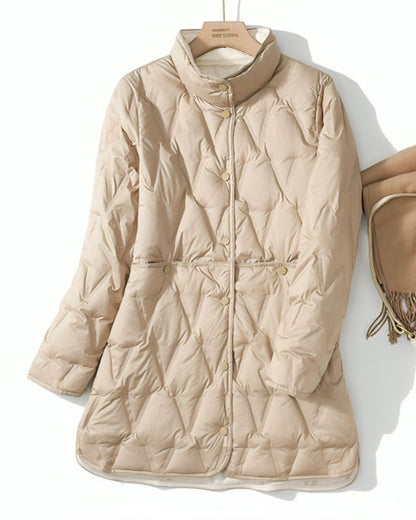 Novalie | Knusse chique gewatteerde lange winterjas