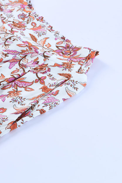 Kaden | Bloemenprint Broek met hoge taille en wijde pijpen