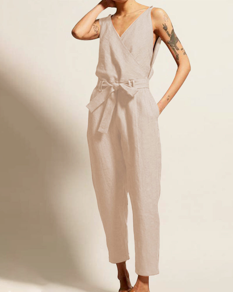 Vanessa | Mouwloze jumpsuit met V-hals