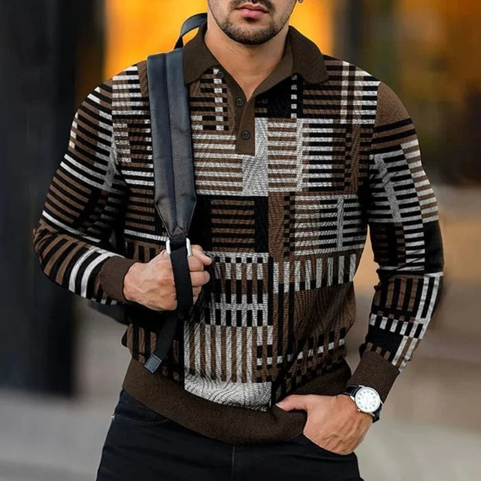 Nino | Zakelijk poloshirt met lange mouwen