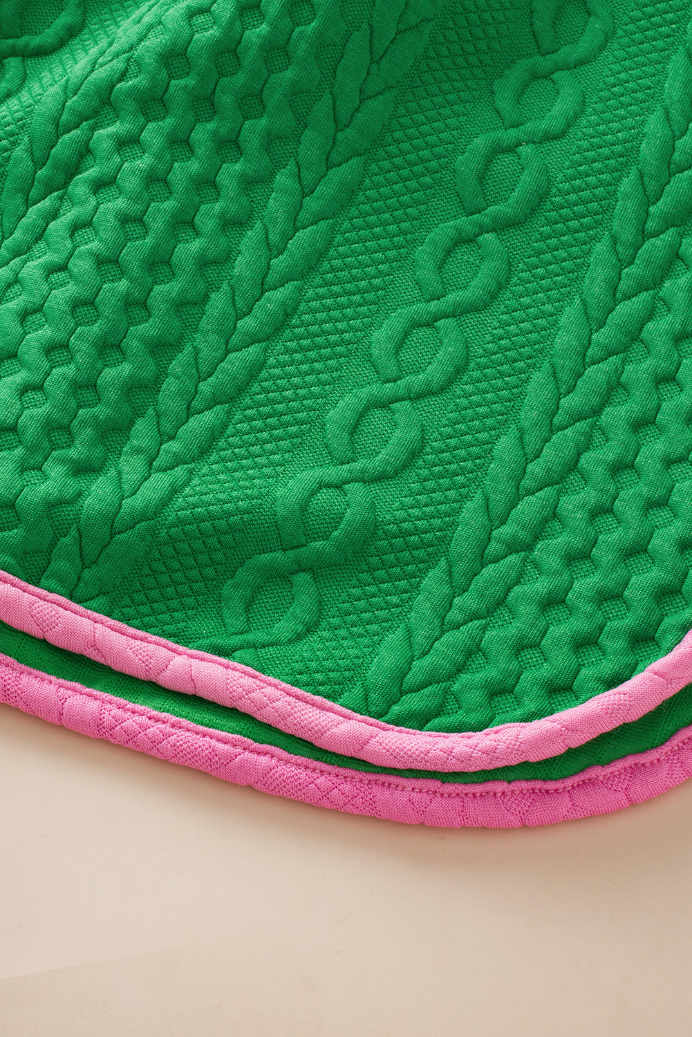 Chanda | Casual Trim Kabel Getextureerde Shorts Set