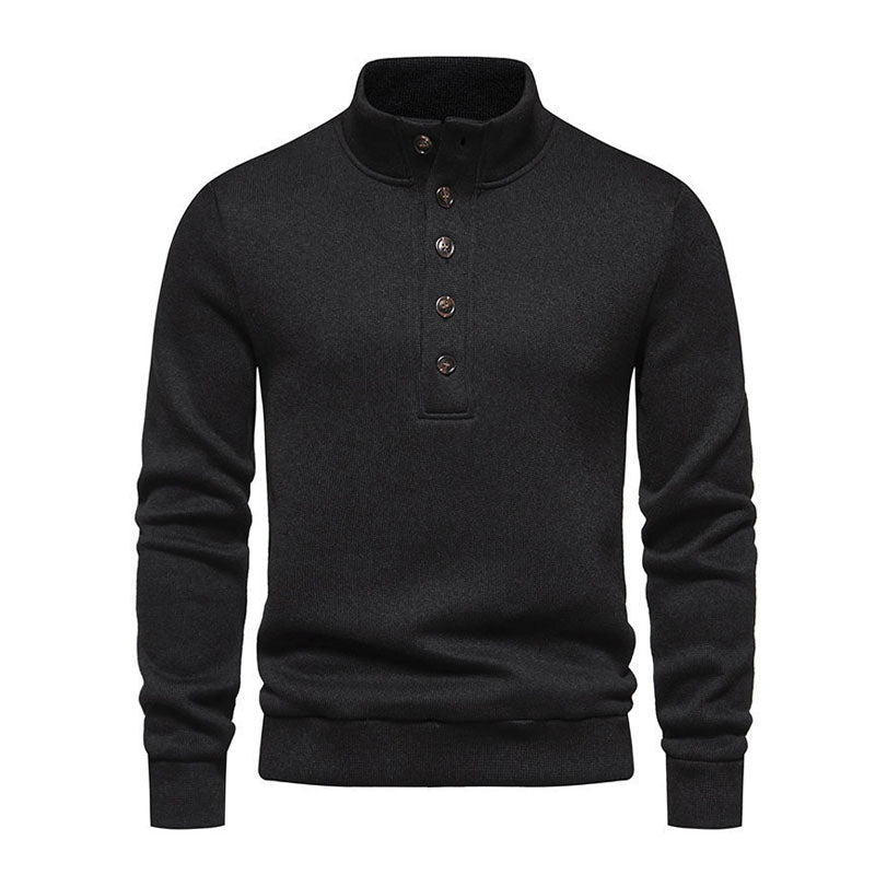 Xenon | Casual henley knoop trui met staande kraag