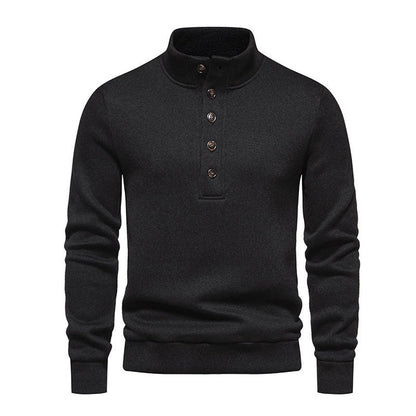 Xenon | Casual henley knoop trui met staande kraag