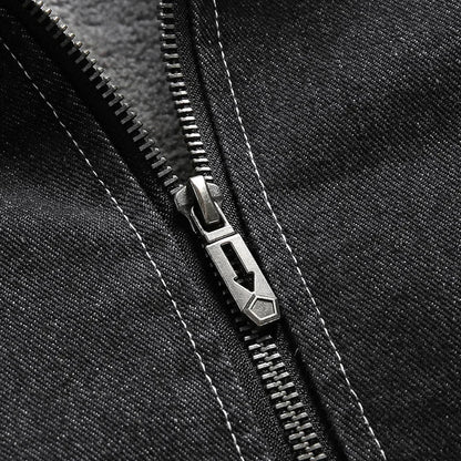 Espen | Vintage denim jack met fleece voering en kraag