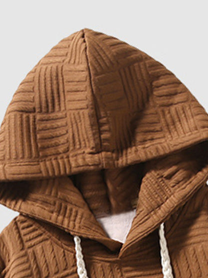 Kyle | Geometrische textuur losvallende hoodie