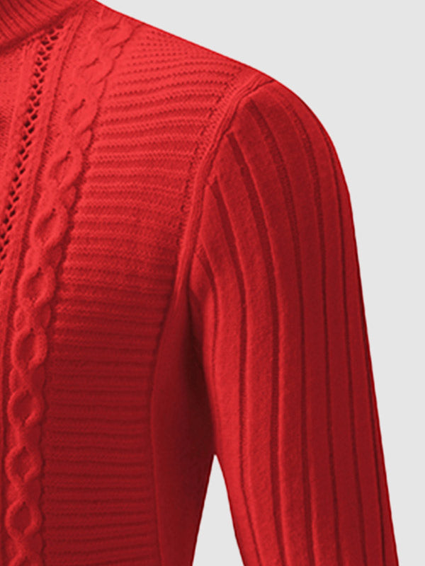 Everett | Geometrische twist trui met opstaande kraag