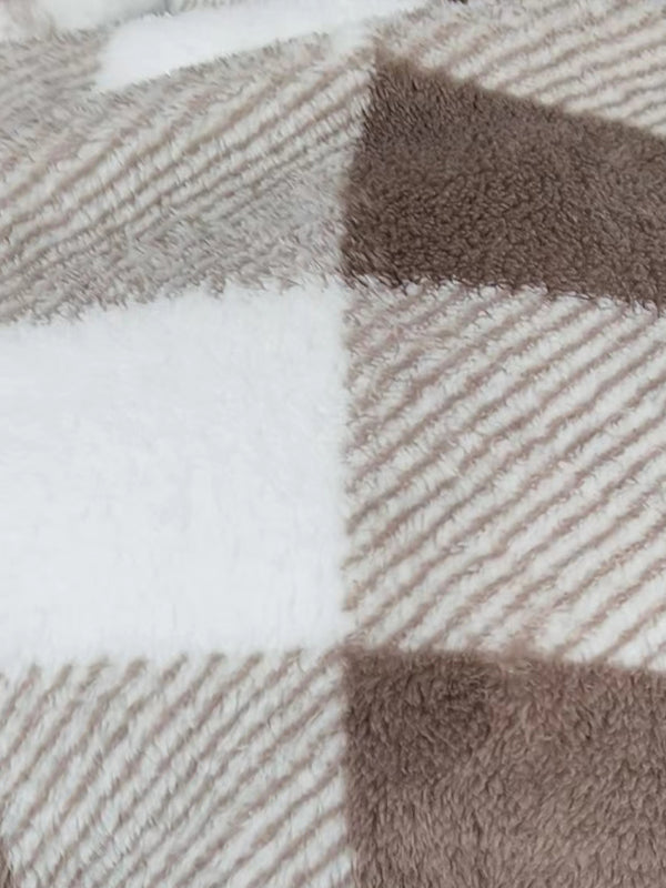 Brahim | Klassiek geruit fleece sweatshirt met capuchon