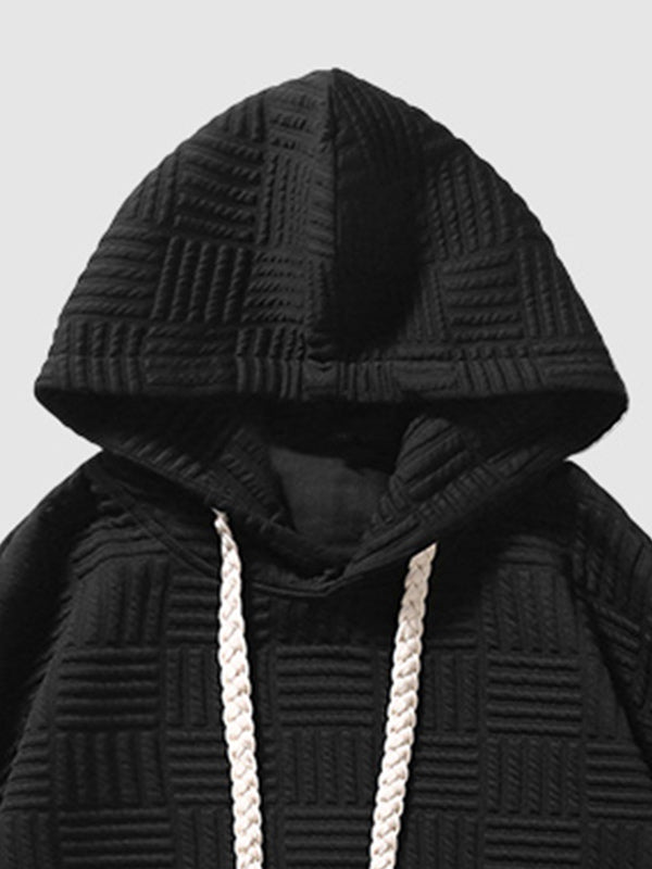 Kyle | Geometrische textuur losvallende hoodie
