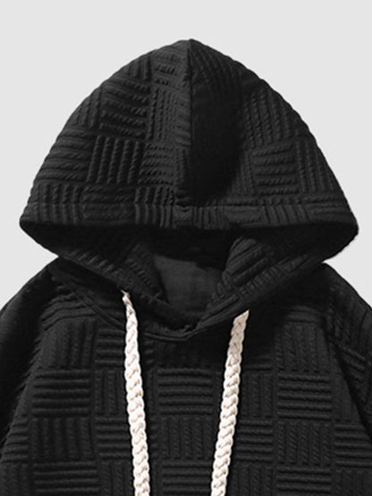 Kyle | Geometrische textuur losvallende hoodie
