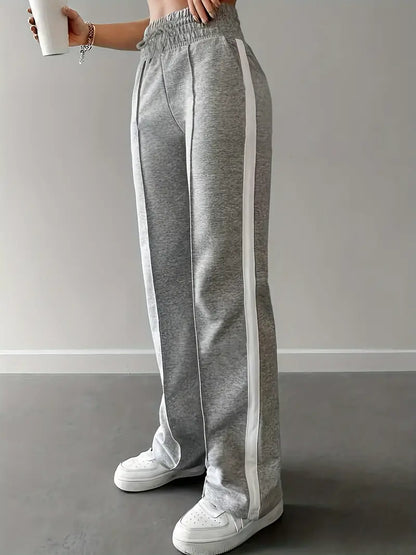 Broek met wijde pijpen en biezen en strepen - Fiora