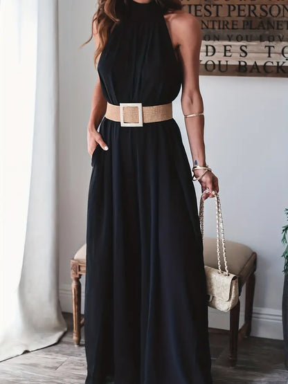 Effen jumpsuit met ruches