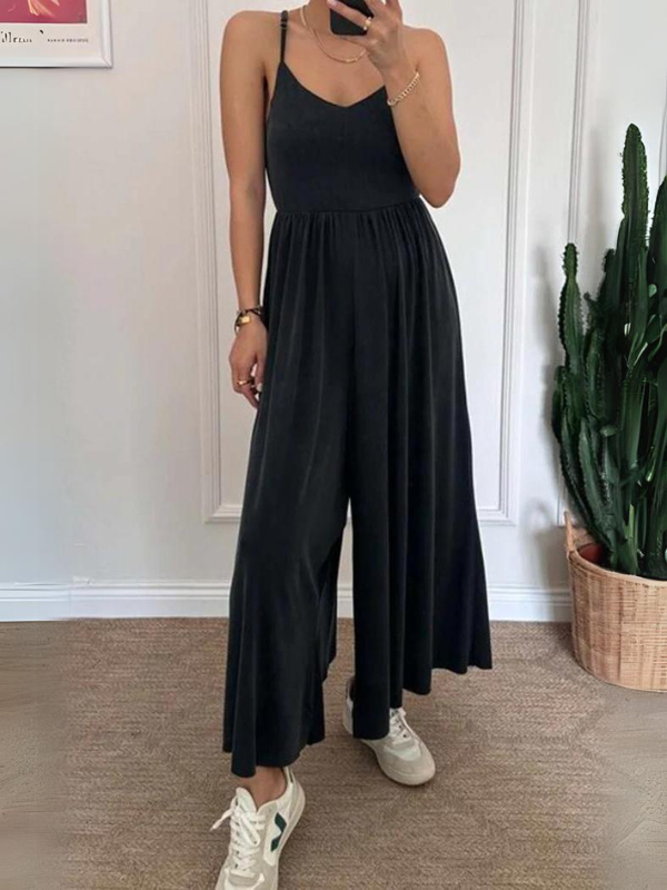 Rina | Casual effen kleur jarretel jumpsuit