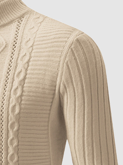 Everett | Geometrische twist trui met opstaande kraag