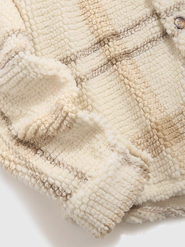 Ives | Vintage geruit fleecejack met capuchon