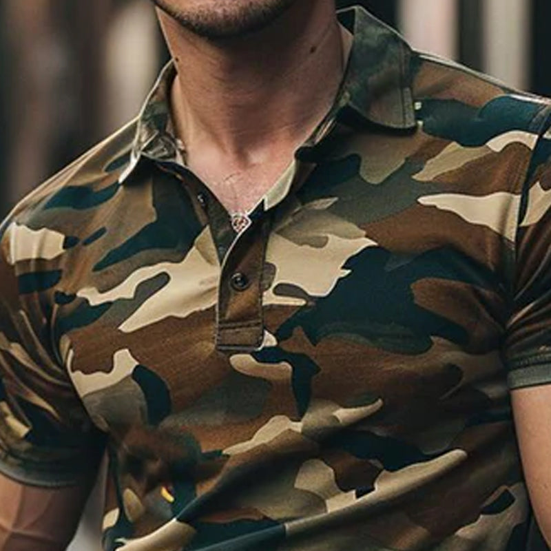 Nolan | Casual Camouflage Poloshirt met korte mouwen