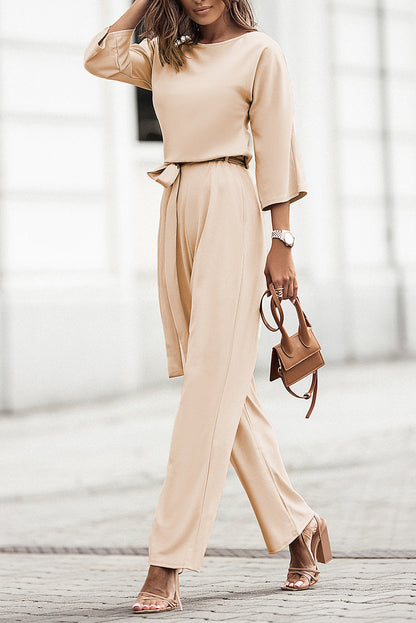 Sienna | Elegante abrikozen jumpsuit - Verfijnd en Tijdloos