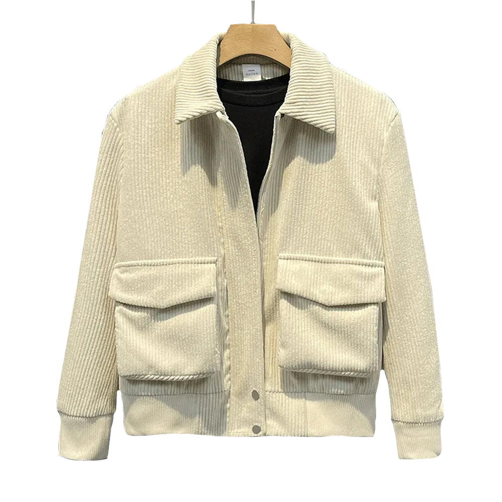 Clark | Corduroy jas met ritssluiting en grote zakken