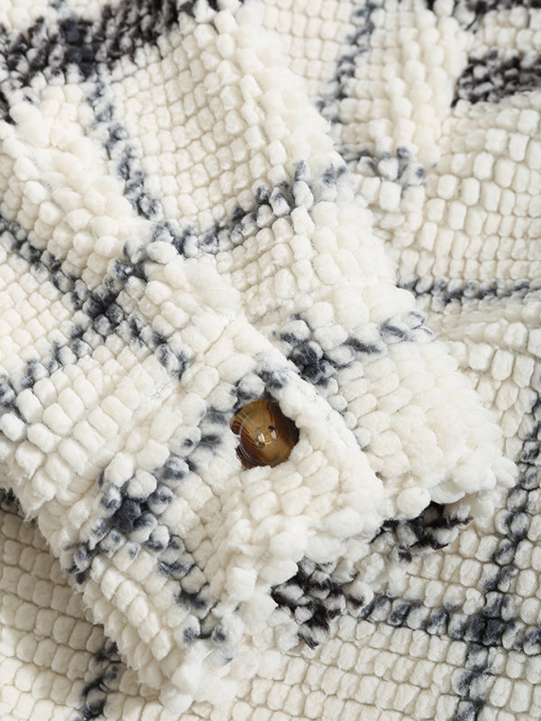 Ives | Vintage geruit fleecejack met capuchon