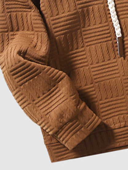 Kyle | Geometrische textuur losvallende hoodie