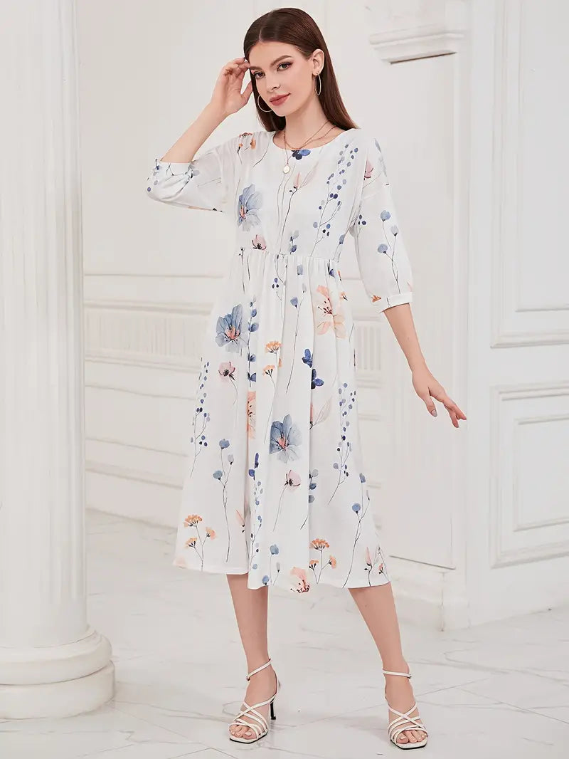 Elegante jurk met halve mouwen voor lente en zomer