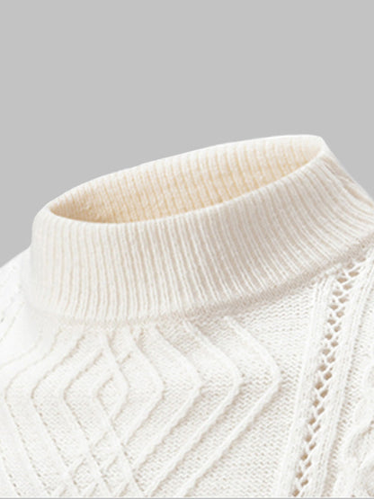 Everett | Geometrische twist trui met opstaande kraag