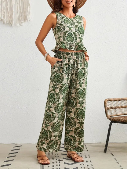 Elegante broekpakken met all-over print