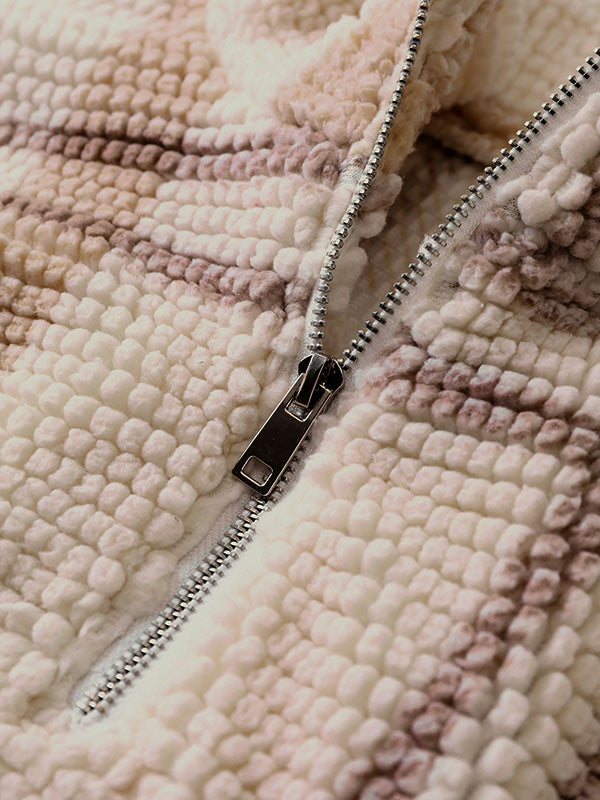 Franco | Stijlvol geruit fleece sweatshirt met halve rits