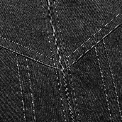 Espen | Vintage denim jack met fleece voering en kraag