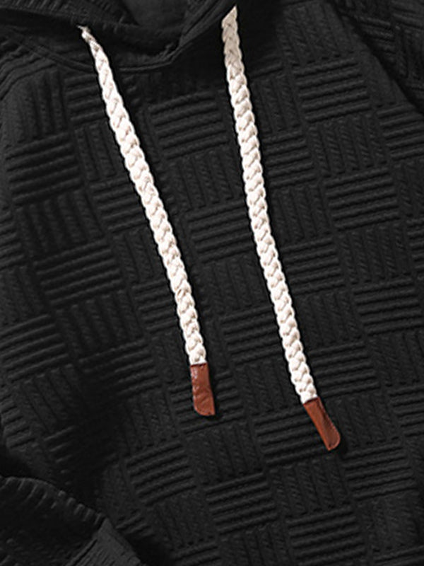 Kyle | Geometrische textuur losvallende hoodie