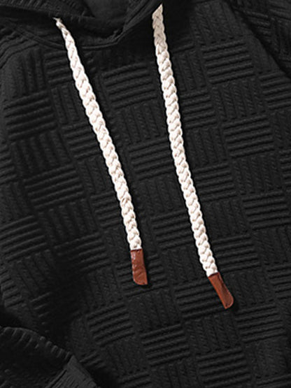 Kyle | Geometrische textuur losvallende hoodie