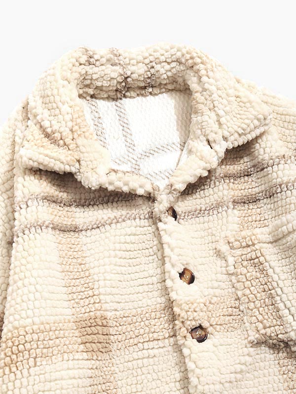 Ives | Vintage geruit fleecejack met capuchon