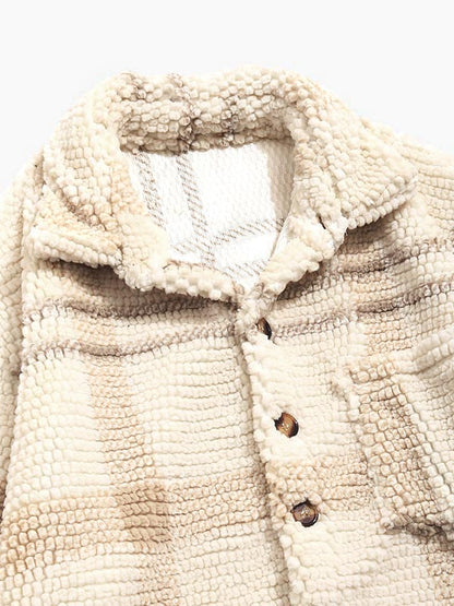 Ives | Vintage geruit fleecejack met capuchon