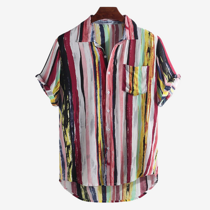 Spencer | Shirt met abstracte ambachtelijke print