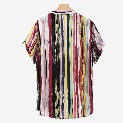 Spencer | Shirt met abstracte ambachtelijke print