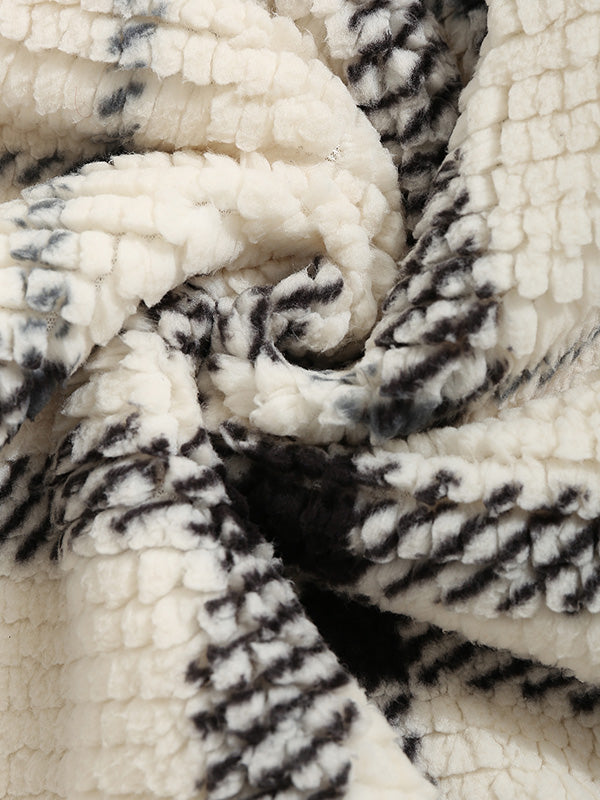 Franco | Stijlvol geruit fleece sweatshirt met halve rits