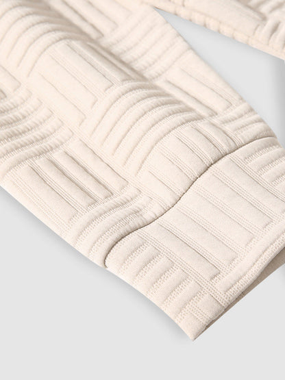 Kyle | Geometrische textuur losvallende hoodie