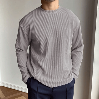 Enzo | Effen gestreept T-shirt met lange mouwen