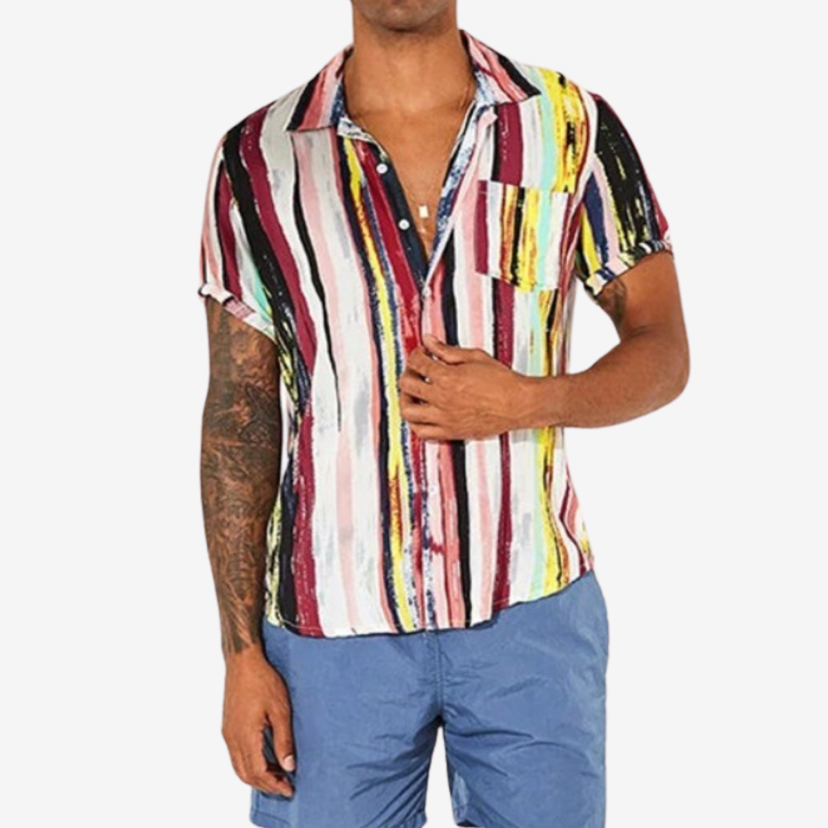 Spencer | Shirt met abstracte ambachtelijke print