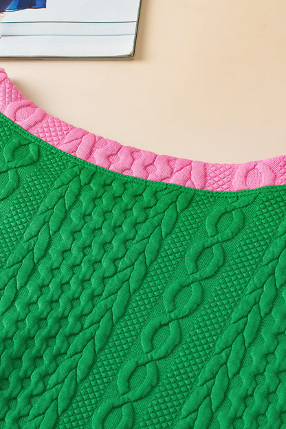 Chanda | Casual Trim Kabel Getextureerde Shorts Set