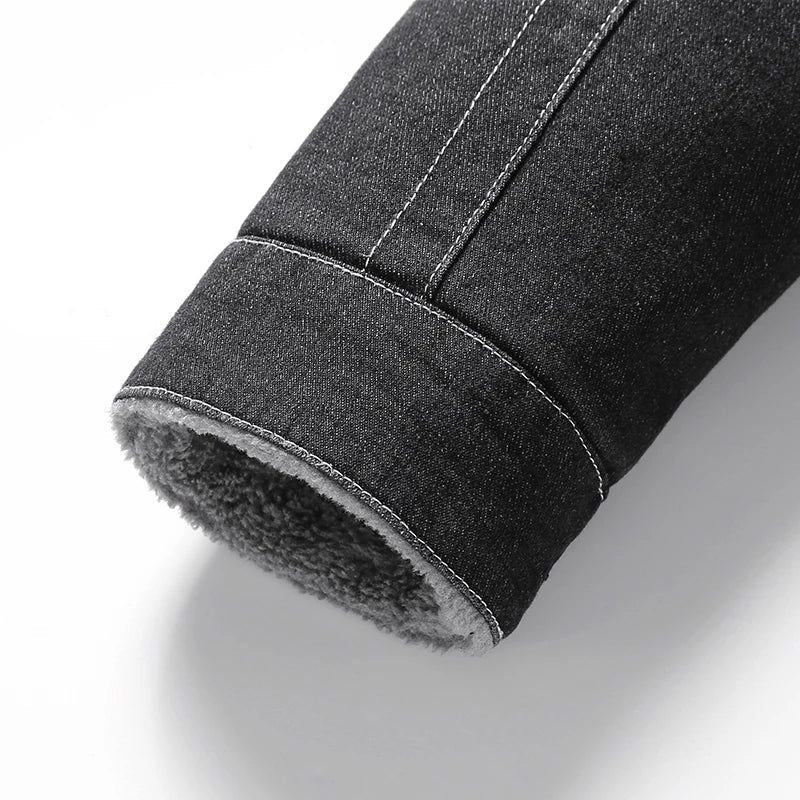 Espen | Vintage denim jack met fleece voering en kraag